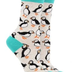 WHD Crazy Socks - Crew Puffin Socks For Women Gift For Bird Lovers 9 WHD Crazy Socks - Crew Puffin Socks For Women Gift For Bird Lovers