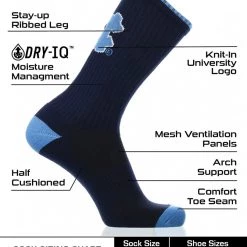 TCK North Carolina Tar Heels Socks Campus Legend Crew Length 6 TCK North Carolina Tar Heels Socks Campus Legend Crew Length
