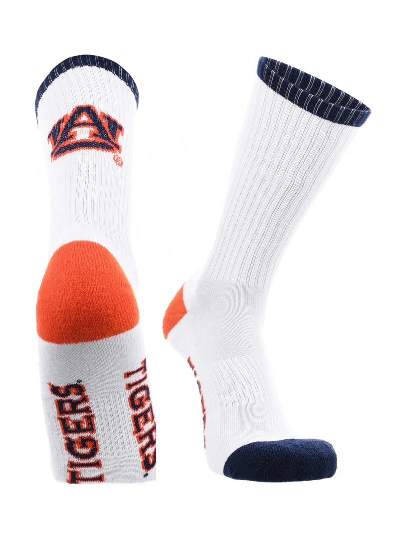 TCK All Schools Auburn Tigers Socks Basic Crew White Socks 4 TCK All Schools Auburn Tigers Socks Basic Crew White Socks