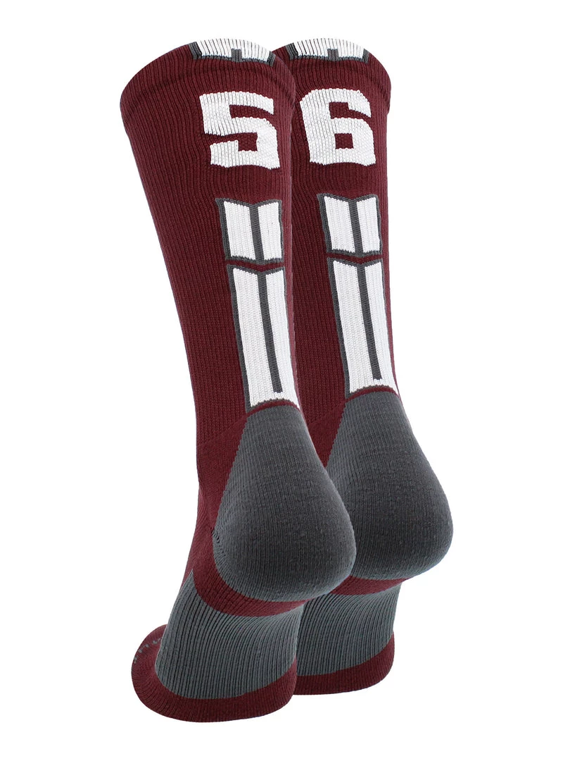 MadSportsStuff Maroon Player ID Custom Number Crew Socks For Basketball Lacrosse Volleyball Boys And Girls Volleyball Socks 23 MadSportsStuff Maroon Player ID Custom Number Crew Socks For Basketball Lacrosse Volleyball Boys And Girls Volleyball Socks