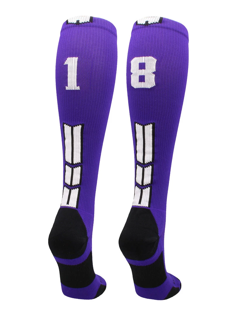 MadSportsStuff Purple Player ID Custom Number Over The Calf Socks For Softball Baseball Football Boys And Girls 61 MadSportsStuff Purple Player ID Custom Number Over The Calf Socks For Softball Baseball Football Boys And Girls