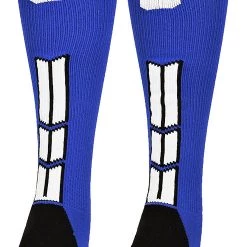 MadSportsStuff Baseball Socks Royal Player ID Custom Number Over The Calf Socks For Softball Baseball Football Boys And Girls