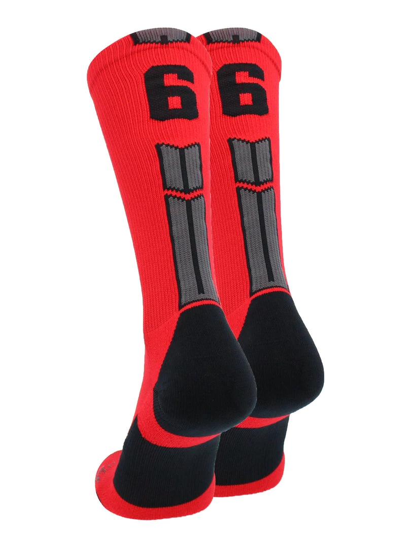 MadSportsStuff Red And Black Player ID Custom Number Crew Socks For Basketball Lacrosse Volleyball Boys And Girls 13 MadSportsStuff Red And Black Player ID Custom Number Crew Socks For Basketball Lacrosse Volleyball Boys And Girls