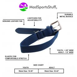 MadSportsStuff Baseball Belts Baseball Belt Softball Belt Adjustable - Boys Men Girls Women - Youth And Adult Sizes