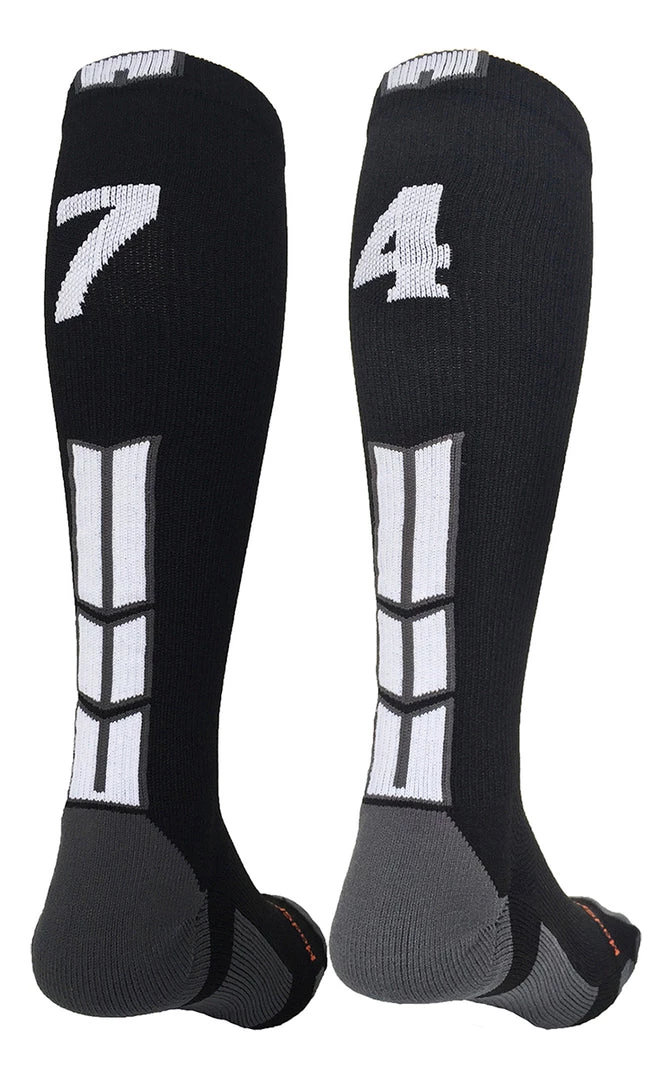 MadSportsStuff Softball Socks Black Player ID Custom Number Over The Calf Socks For Softball Baseball Football Boys And Girls 31 MadSportsStuff Softball Socks Black Player ID Custom Number Over The Calf Socks For Softball Baseball Football Boys And Girls