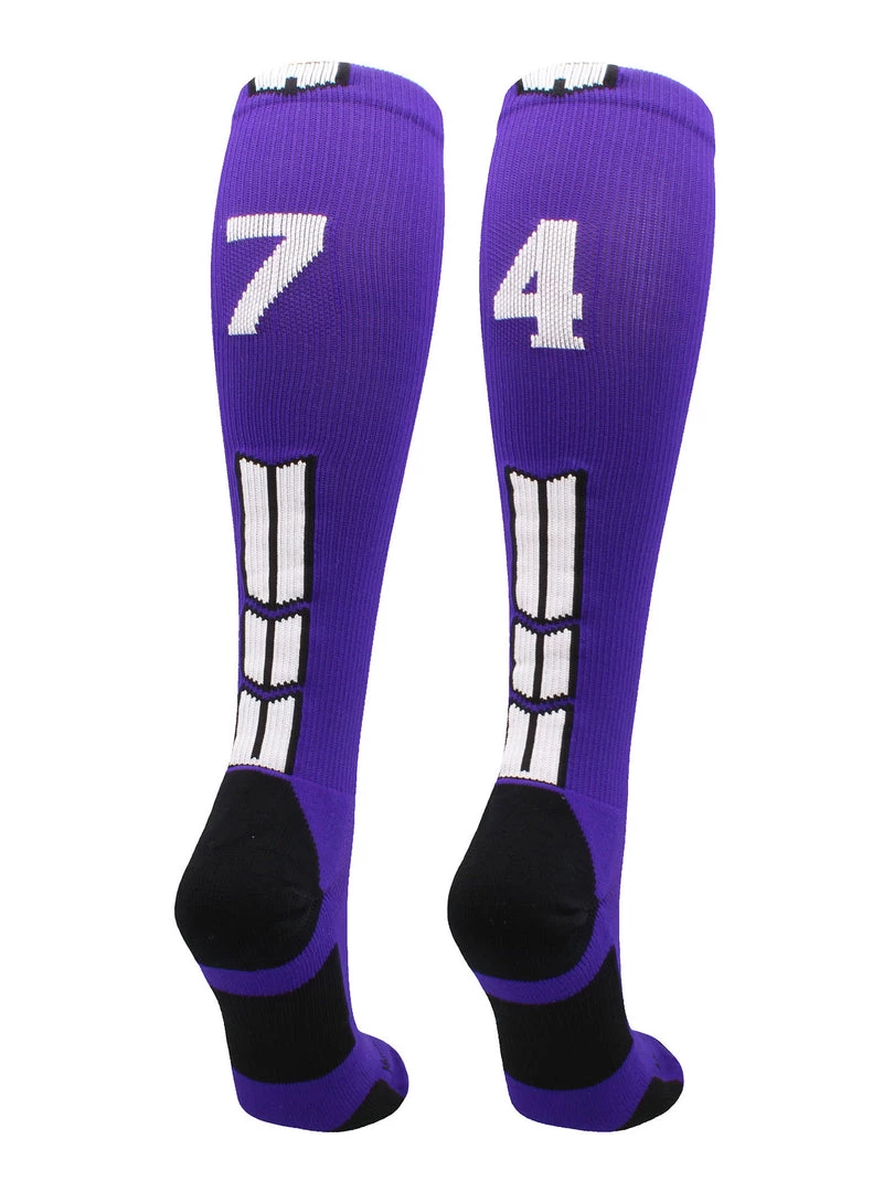 MadSportsStuff Purple Player ID Custom Number Over The Calf Socks For Softball Baseball Football Boys And Girls Softball Socks 31 MadSportsStuff Purple Player ID Custom Number Over The Calf Socks For Softball Baseball Football Boys And Girls Softball Socks
