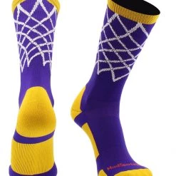 MadSportsStuff Elite Basketball Socks With Net Crew Length - Made In The USA