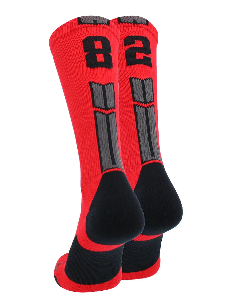 MadSportsStuff Red And Black Player ID Custom Number Crew Socks For Basketball Lacrosse Volleyball Boys And Girls 47 MadSportsStuff Red And Black Player ID Custom Number Crew Socks For Basketball Lacrosse Volleyball Boys And Girls