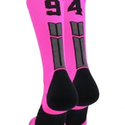 MadSportsStuff Neon Pink And Black Player ID Custom Number Crew Socks For Basketball Lacrosse Volleyball Boys And Girls 139 MadSportsStuff Neon Pink And Black Player ID Custom Number Crew Socks For Basketball Lacrosse Volleyball Boys And Girls