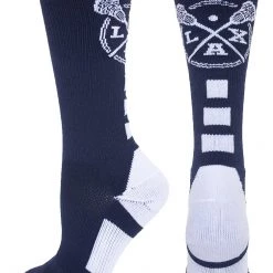 MadSportsStuff LAX Lacrosse Socks With Lacrosse Sticks Athletic Crew Socks (multiple Colors)
