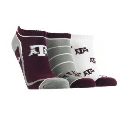 TCK Texas A&M Aggies No Show Socks Full Field 3 Pack