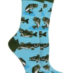 WHD Crazy Socks - Crew Bass Socks Gift For Bass Fishing Lovers