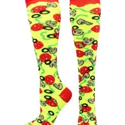 MadSportsStuff Pepperoni Pizza Athletic Over The Calf Socks