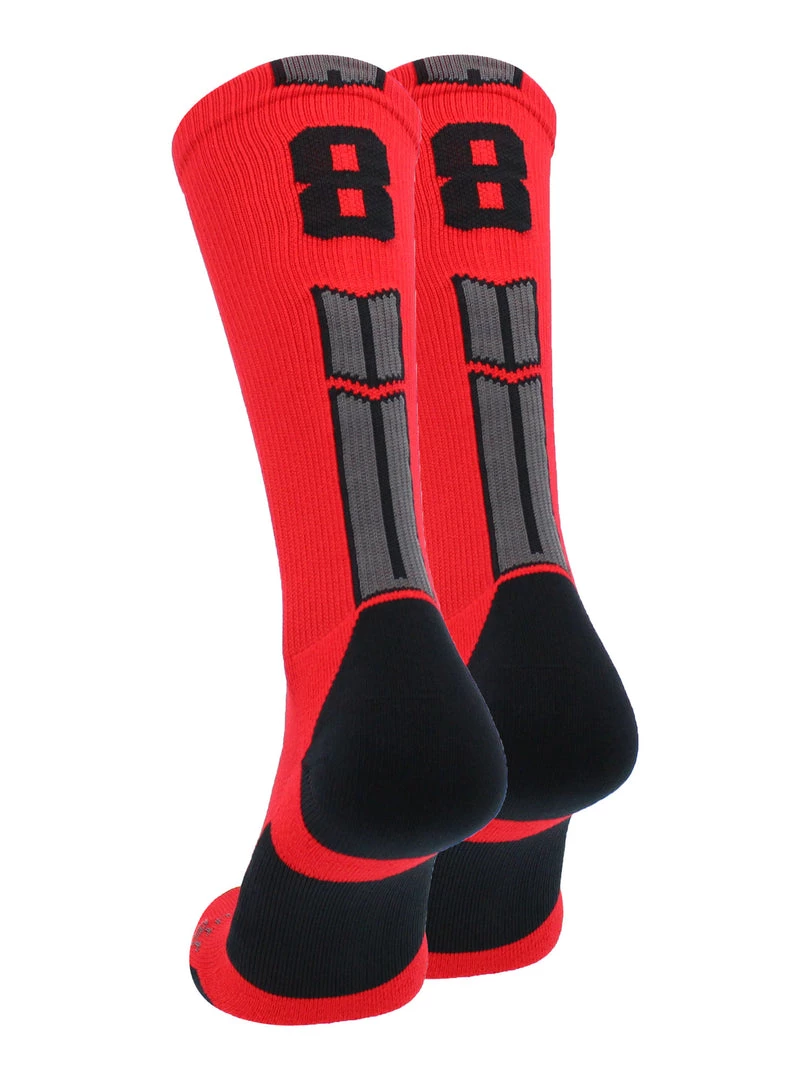 MadSportsStuff Red And Black Player ID Custom Number Crew Socks For Basketball Lacrosse Volleyball Boys And Girls 41 MadSportsStuff Red And Black Player ID Custom Number Crew Socks For Basketball Lacrosse Volleyball Boys And Girls