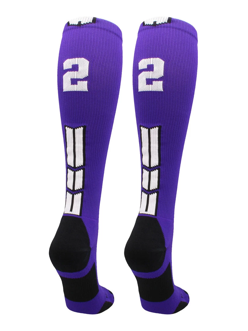 MadSportsStuff Purple Player ID Custom Number Over The Calf Socks For Softball Baseball Football Boys And Girls 79 MadSportsStuff Purple Player ID Custom Number Over The Calf Socks For Softball Baseball Football Boys And Girls