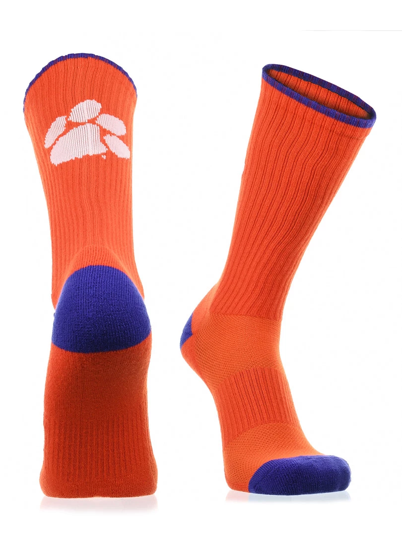 TCK Clemson Tigers Socks Campus Legend Crew Length 4 TCK Clemson Tigers Socks Campus Legend Crew Length