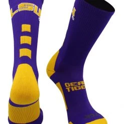 TCK LSU Tigers Baseline Crew Socks