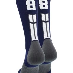 MadSportsStuff Navy Player ID Custom Number Crew Socks For Basketball Lacrosse Volleyball Boys And Girls