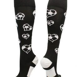 MadSportsStuff Soccer Socks Love Soccer Hearts Socks Over The Calf