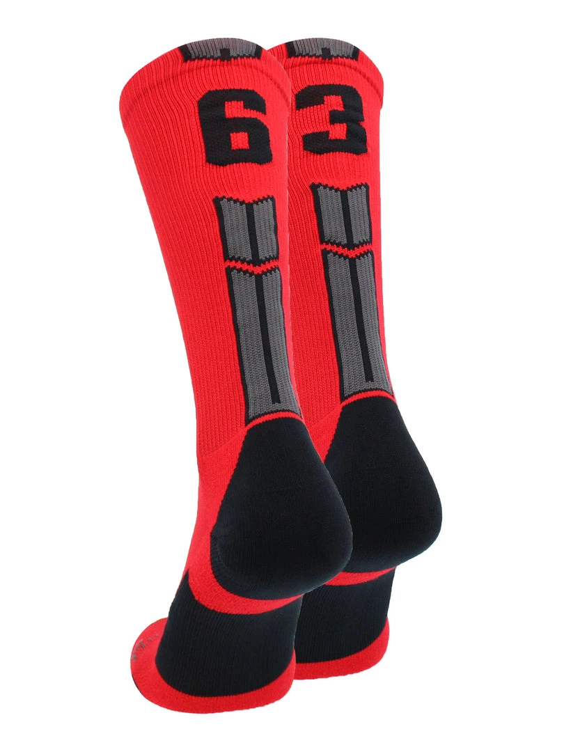 MadSportsStuff Red And Black Player ID Custom Number Crew Socks For Basketball Lacrosse Volleyball Boys And Girls 16 MadSportsStuff Red And Black Player ID Custom Number Crew Socks For Basketball Lacrosse Volleyball Boys And Girls