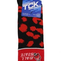 TCK Ball State Cardinals Socks Womens Savage Crew Socks