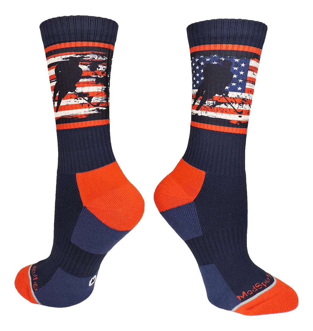 MadSportsStuff USA Hockey Socks Crew Length For Boys Or Men, Hockey Gift 1 MadSportsStuff USA Hockey Socks Crew Length For Boys Or Men, Hockey Gift
