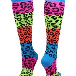 TCK Neon Rainbow Fun Print OTC Socks Softball Socks 12 TCK Neon Rainbow Fun Print OTC Socks Softball Socks