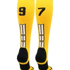 MadSportsStuff Softball Socks Gold Player ID Custom Number Over The Calf Socks For Softball Baseball Football Boys And Girls 136 MadSportsStuff Softball Socks Gold Player ID Custom Number Over The Calf Socks For Softball Baseball Football Boys And Girls