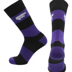 TCK Kansas State Wildcats Socks Game Day Striped Crew Socks All Schools
