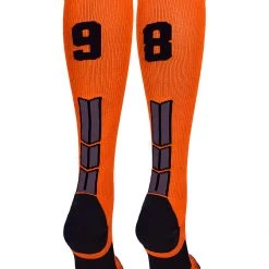MadSportsStuff Orange And Black Player ID Custom Number Over The Calf Socks For Softball Baseball Football Boys And Girls 198 MadSportsStuff Orange And Black Player ID Custom Number Over The Calf Socks For Softball Baseball Football Boys And Girls