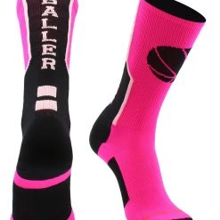 MadSportsStuff Baller Basketball Socks With Basketball Logo Crew Length
