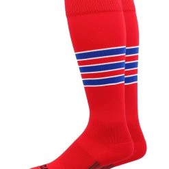 MadSportsStuff Dugout 3 Stripe Baseball Socks Over The Calf Length (Multiple Colors)