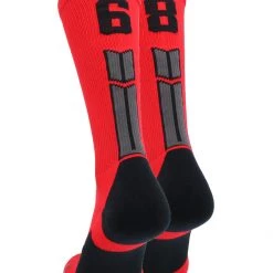 MadSportsStuff Red And Black Player ID Custom Number Crew Socks For Basketball Lacrosse Volleyball Boys And Girls 115 MadSportsStuff Red And Black Player ID Custom Number Crew Socks For Basketball Lacrosse Volleyball Boys And Girls