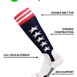 MadSportsStuff USA Flag Baseball Patriotic Stirrups Socks With Stars And Stripes