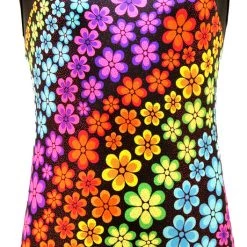 MadSportsStuff Keyhole Style Rainbow Flowers Girls Gymnastics Leotard Leotards