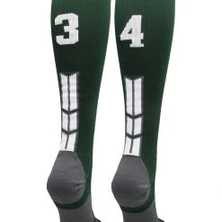 MadSportsStuff Dark Green Player ID Custom Number Over The Calf Socks For Softball Baseball Football Boys And Girls Softball Socks 201 MadSportsStuff Dark Green Player ID Custom Number Over The Calf Socks For Softball Baseball Football Boys And Girls Softball Socks