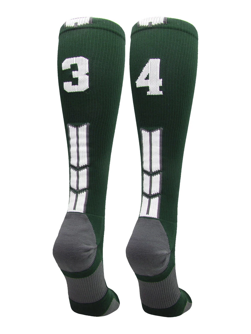 MadSportsStuff Dark Green Player ID Custom Number Over The Calf Socks For Softball Baseball Football Boys And Girls Softball Socks 96 MadSportsStuff Dark Green Player ID Custom Number Over The Calf Socks For Softball Baseball Football Boys And Girls Softball Socks