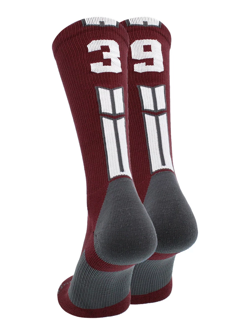 MadSportsStuff Maroon Player ID Custom Number Crew Socks For Basketball Lacrosse Volleyball Boys And Girls Volleyball Socks 90 MadSportsStuff Maroon Player ID Custom Number Crew Socks For Basketball Lacrosse Volleyball Boys And Girls Volleyball Socks