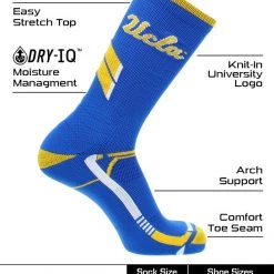 TCK UCLA Bruins Socks University Of California Los Angeles Bruins Champion Crew Socks