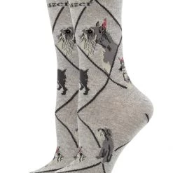 WHD Crazy Socks - Crew Schnauzer Socks For Women Gift For Dog Lovers
