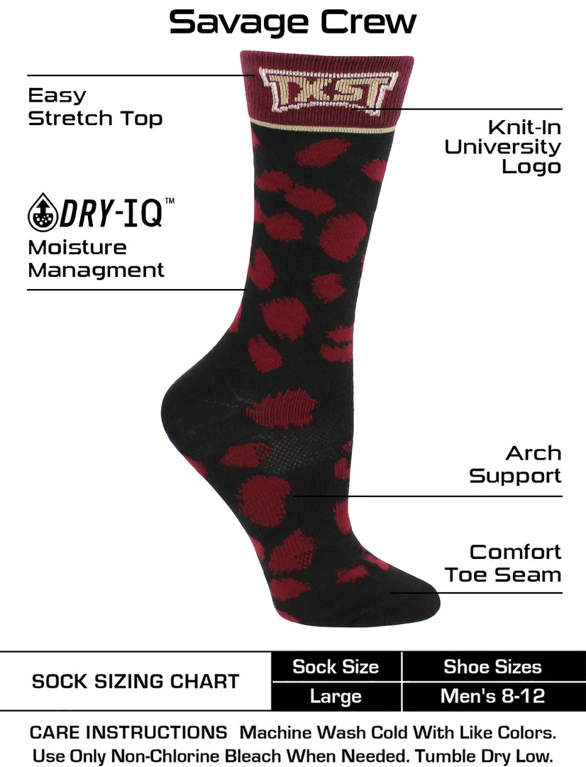 TCK All Schools Texas State Bobcats Socks Womens Savage Crew Socks 3 TCK All Schools Texas State Bobcats Socks Womens Savage Crew Socks
