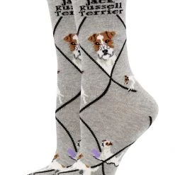 WHD Crazy Socks - Crew Jack Russell Terrier Socks For Women Gift For Dog Lovers