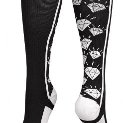 MadSportsStuff Softball Socks With Diamonds For Girls Over The Calf (multiple Colors)