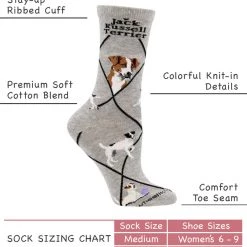 WHD Crazy Socks - Crew Jack Russell Terrier Socks For Women Gift For Dog Lovers