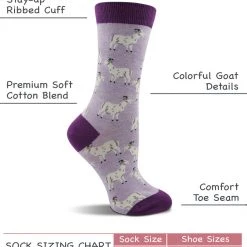 WHD Goat Socks For Women - Goat Lovers Gift - 2-Pack Crazy Socks - Crew