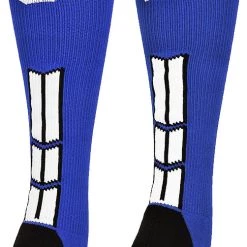MadSportsStuff Baseball Socks Royal Player ID Custom Number Over The Calf Socks For Softball Baseball Football Boys And Girls