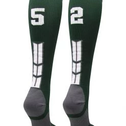 MadSportsStuff Dark Green Player ID Custom Number Over The Calf Socks For Softball Baseball Football Boys And Girls Softball Socks 133 MadSportsStuff Dark Green Player ID Custom Number Over The Calf Socks For Softball Baseball Football Boys And Girls Softball Socks