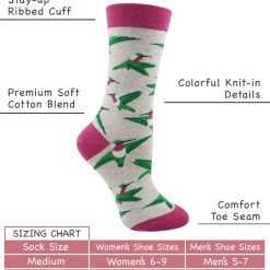 WHD Hummingbird Bird Socks For Women Gift For Bird Lovers Crazy Socks - Crew