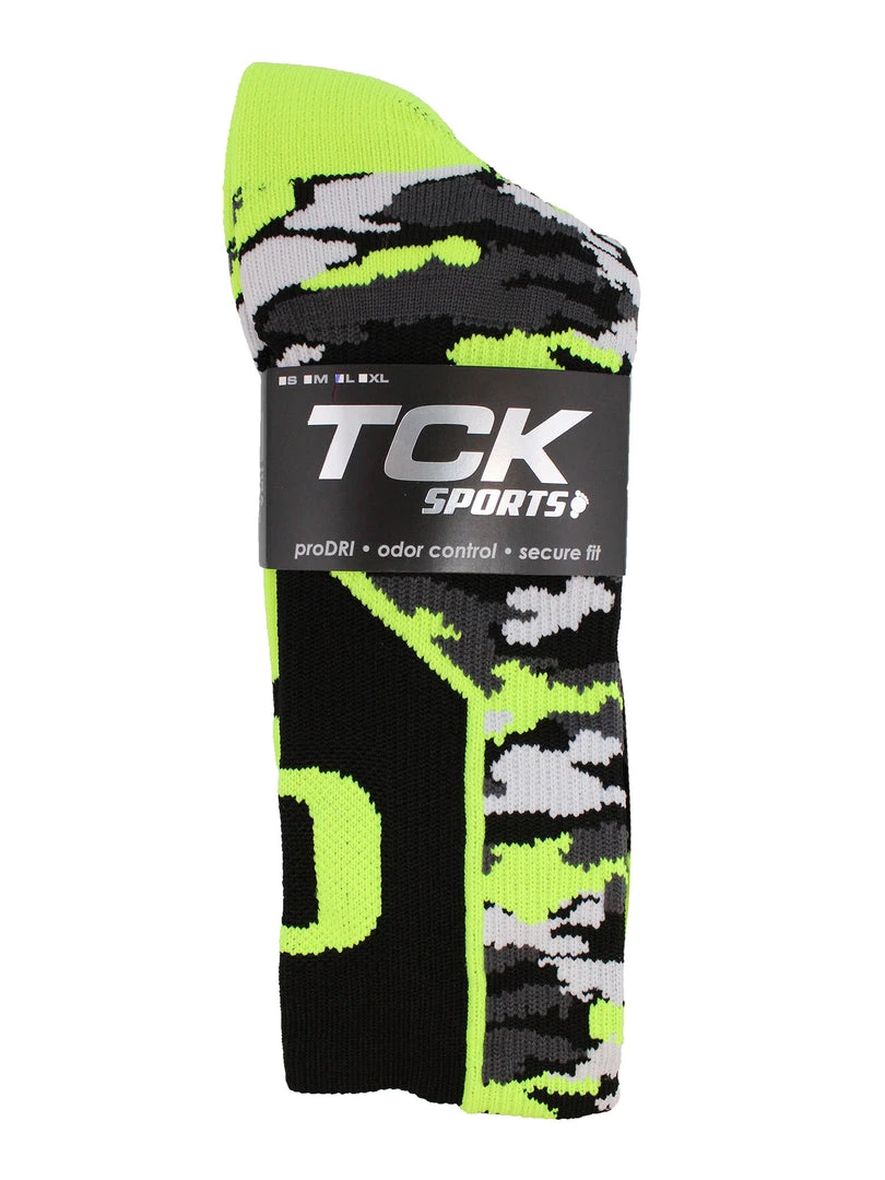 TCK All Schools Oregon Ducks Socks Woodland Camo Crew 3 TCK All Schools Oregon Ducks Socks Woodland Camo Crew