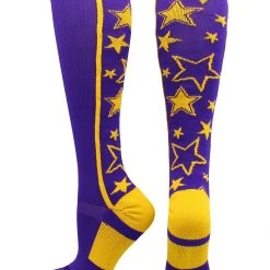 MadSportsStuff Crazy Socks With Stars Over The Calf Socks (multiple Colors)